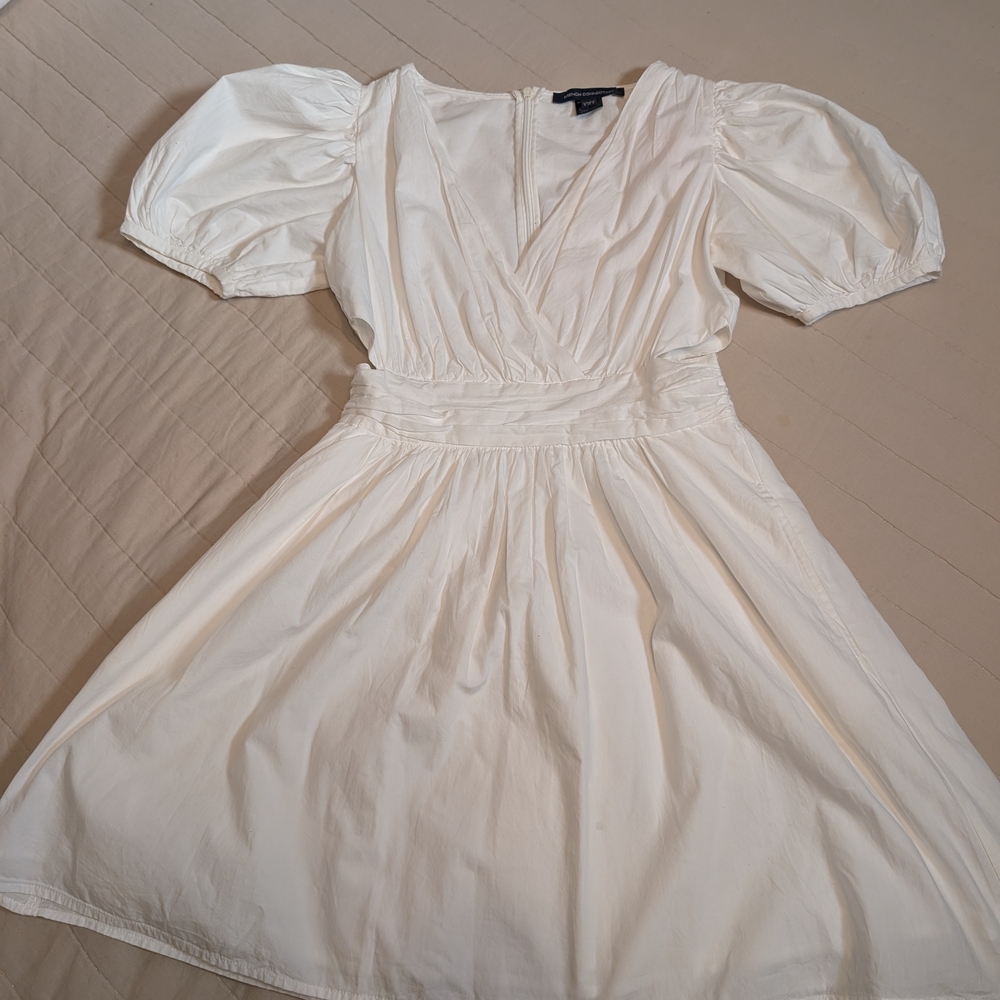 French Connection White Rhodes Cutout Poplin Mini Dress, Women's Size 4 - Picture 8 of 12